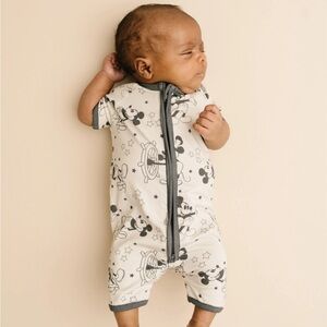 Little One Shop Vintage Mouse Bamboo Short Romper